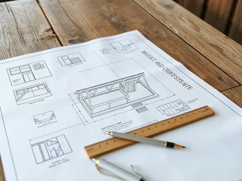 Detailed blueprint of a modern chicken coop