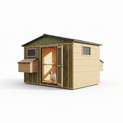 Warm insulated chicken coop
