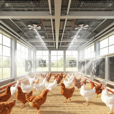 Image showing effective cooling systems for chickens